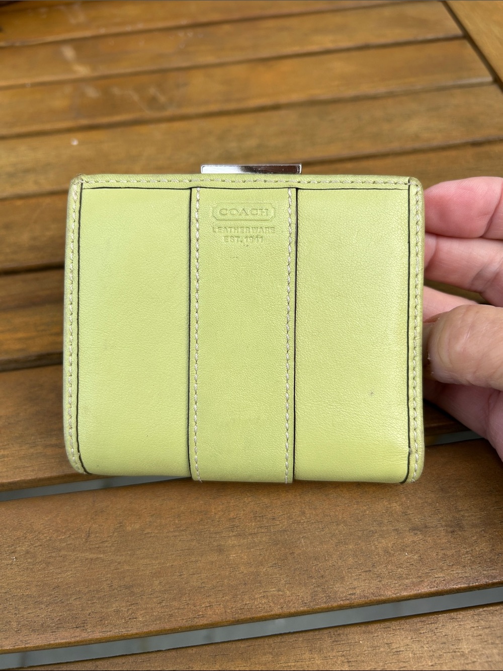 VTG Coach Lime Leather Wallet
